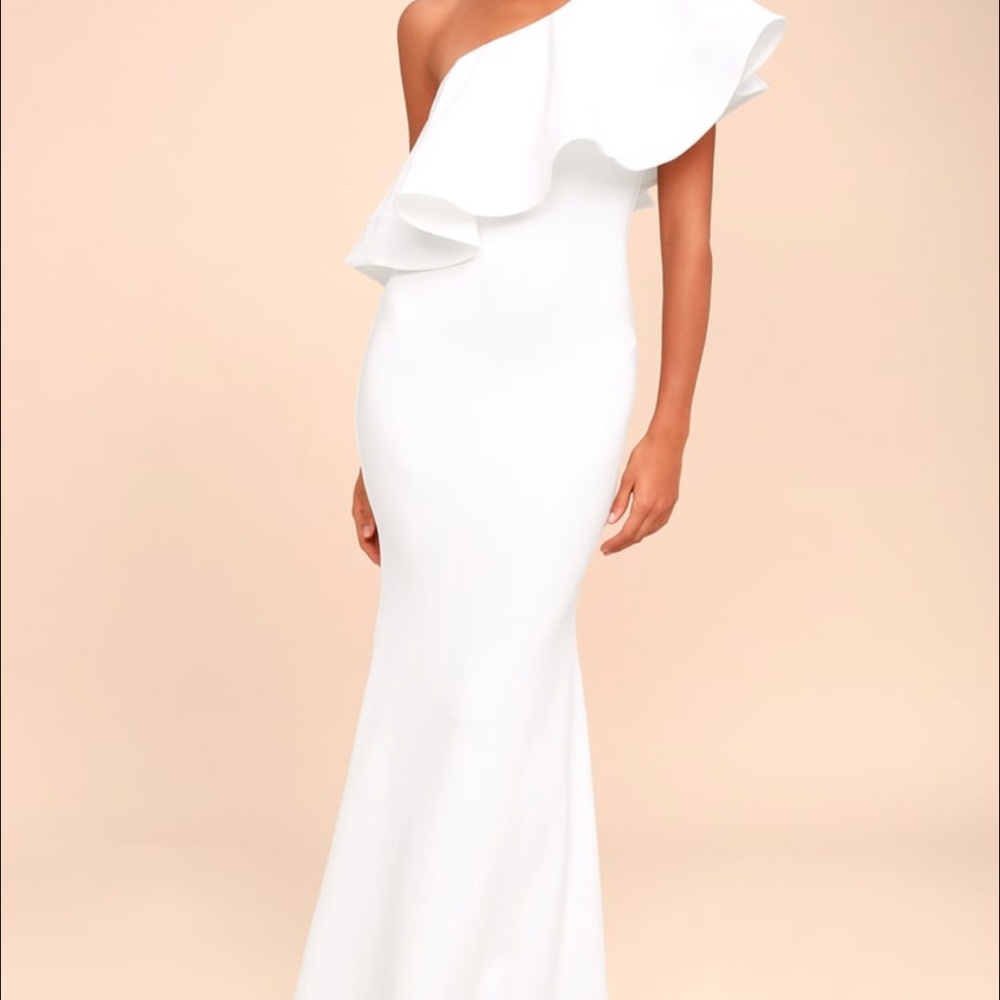 So Amazed White One-Shoulder Maxi Dress